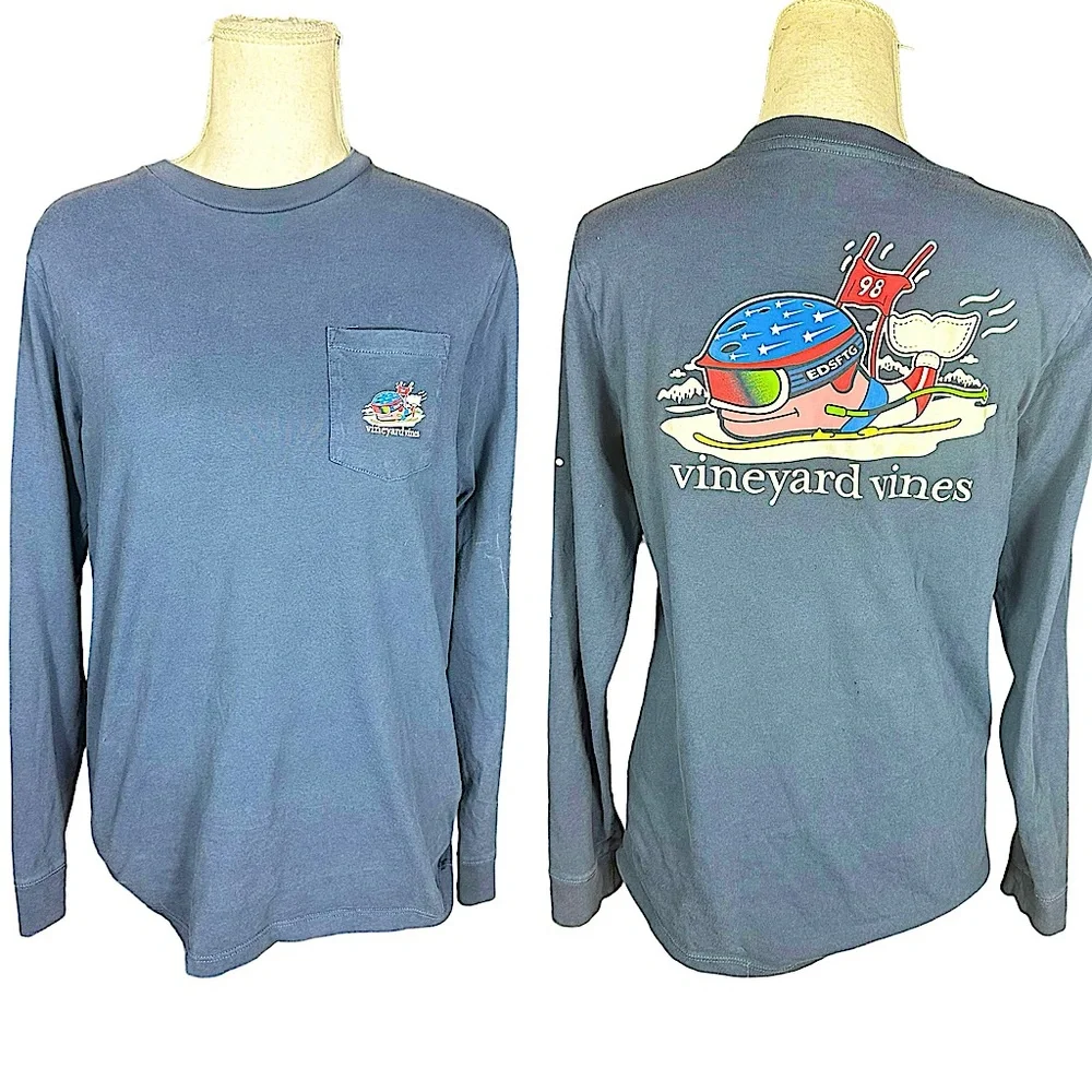 VINEYARD VINES: 1998 Ski Long Sleeve Graphic Tee -Size Large Kids